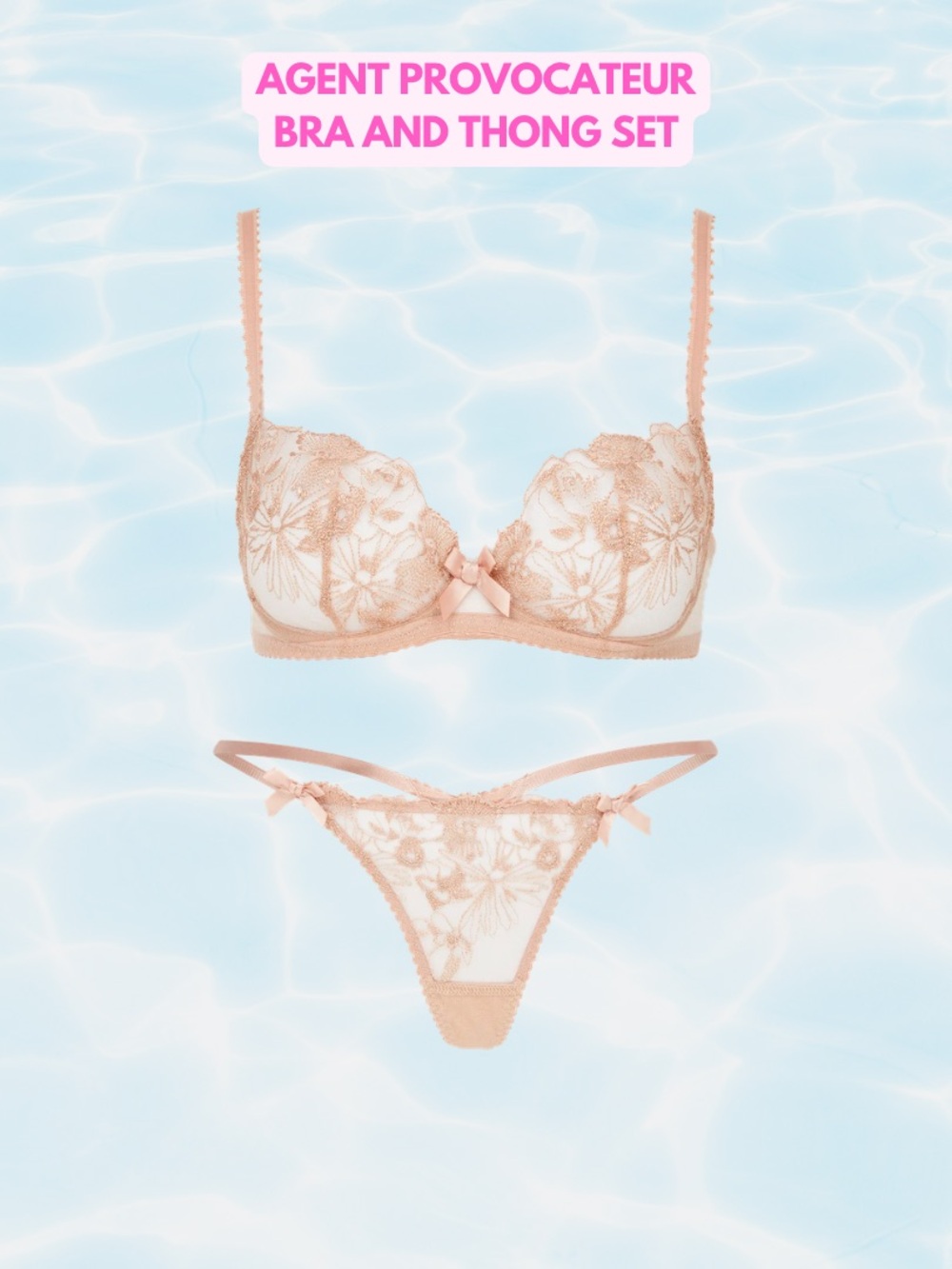 NWT Agent Provocateur Bra & Thong Set PRALINE